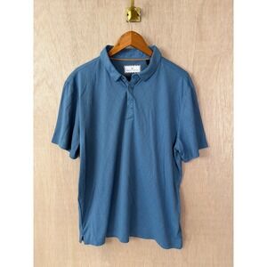 Modern Ambition Delightfully Technical Blue Diamond Polo Shirt XL Mens